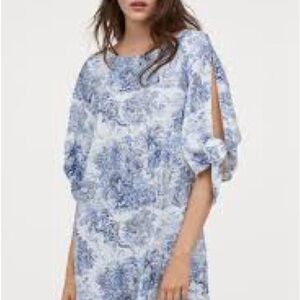 H&M Blue and White Patterned Dress